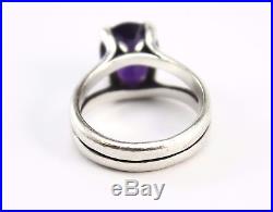 James Avery Oval Amethyst Ring Sterling Silver RG-1417 Size 6.25
