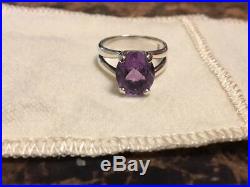 James Avery Oval Amethyst Sterling Silver Ring. Size 5 1/2
