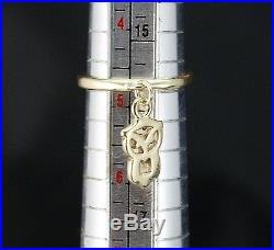 James Avery Owl Charm Ring 14k Yellow Gold Retired 2.5 Grams Size 4.75