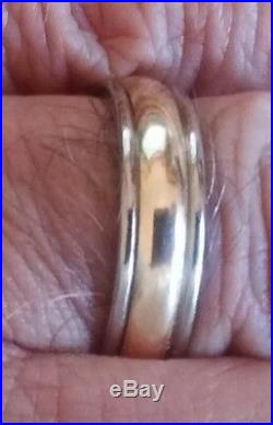 James Avery Palladium & 14k Gold ` Band / Ring Size 10 3/4 &10.26 Grams (205)