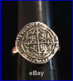 James Avery Pieces Of Eight Coin Ring Sterling Silver Size 8 Rare Retired