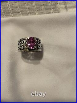 James Avery Pink Sapphire Beautiful Scroll Ring. Size 5. Sterling. Gorgeous HTF