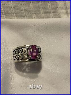 James Avery Pink Sapphire Beautiful Scroll Ring. Size 5. Sterling. Gorgeous HTF