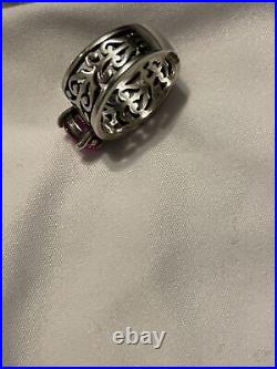 James Avery Pink Sapphire Beautiful Scroll Ring. Size 5. Sterling. Gorgeous HTF