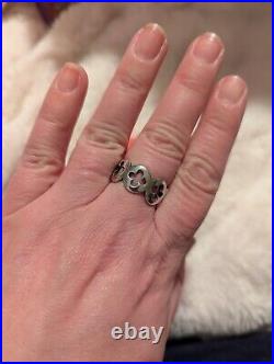 James Avery Quatrefoil Blossom Flower Ring Sterling Silver Size 8.5 Retired