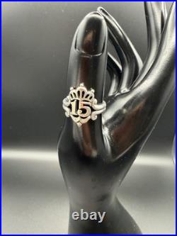James Avery Quincenera Ring Retired 15 years old 15 anos Birthday Size 7.25/7.5