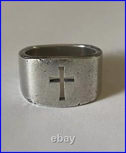 James Avery RARE Retired Sterling Silver Heavy Large Men's Cross Ring Size 12
