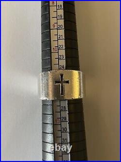 James Avery RARE Retired Sterling Silver Heavy Large Men's Cross Ring Size 12