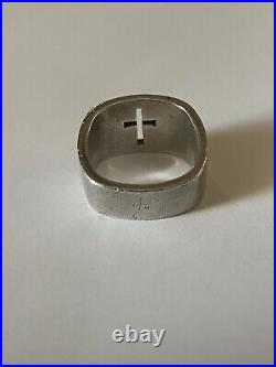 James Avery RARE Retired Sterling Silver Heavy Large Men's Cross Ring Size 12