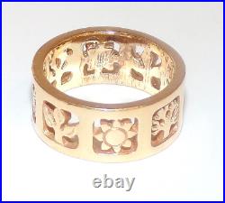 James Avery RETIRED 14K Gold 4 Seasons BAND RING HEART Wedding 7.5 Grams Sz 6.25