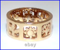 James Avery RETIRED 14K Gold 4 Seasons BAND RING HEART Wedding 7.5 Grams Sz 6.25