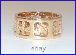 James Avery RETIRED 14K Gold 4 Seasons BAND RING HEART Wedding 7.5 Grams Sz 6.25