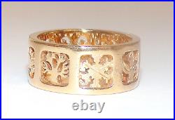 James Avery RETIRED 14K Gold 4 Seasons BAND RING HEART Wedding 7.5 Grams Sz 6.25