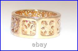 James Avery RETIRED 14K Gold 4 Seasons BAND RING HEART Wedding 7.5 Grams Sz 6.25