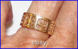 James Avery RETIRED 14K Gold 4 Seasons BAND RING HEART Wedding 7.5 Grams Sz 6.25