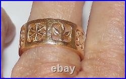 James Avery RETIRED 14K Gold 4 Seasons BAND RING HEART Wedding 7.5 Grams Sz 6.25