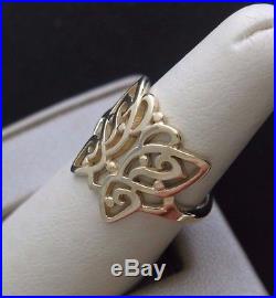 James Avery RETIRED 14K Yellow Gold Lace Butterfly Ring, Size 8 No Reserve