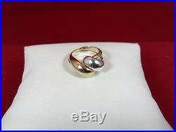 James Avery RETIRED 14K Yellow Gold & Sterling Silver Puzzle Ring Size 5