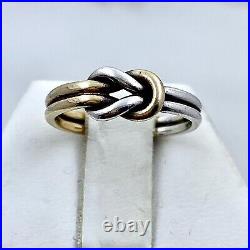 James Avery RETIRED 14K and Sterling LOVERS' KNOT Ring Size 6.0