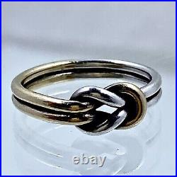 James Avery RETIRED 14K and Sterling LOVERS' KNOT Ring Size 6.0