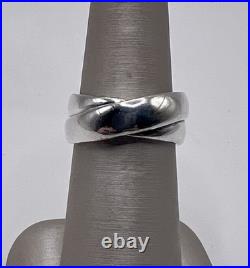 James Avery RETIRED 925 Silver Crossover Double Band Ring size 7