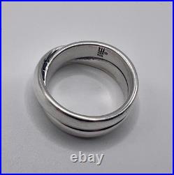 James Avery RETIRED 925 Silver Crossover Double Band Ring size 7