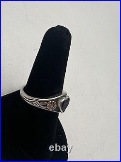 James Avery RETIRED. 925 Sterling 14K Gold Purple Amethyst Heart Ring Size 8