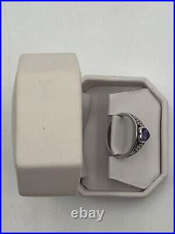James Avery RETIRED. 925 Sterling 14K Gold Purple Amethyst Heart Ring Size 8