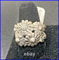 James Avery RETIRED Flower Cluster Ring Size 9.925 Sterling Silver