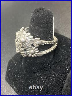 James Avery RETIRED Flower Cluster Ring Size 9.925 Sterling Silver