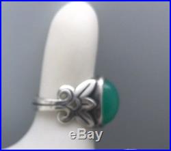 James Avery RETIRED Green Chrysoprase Scrolled Ring Size 6