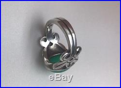 James Avery RETIRED Green Chrysoprase Scrolled Ring Size 6
