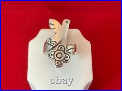 James Avery RETIRED RARE Sterling Silver Dove Bypass Ring Size 6.75 7