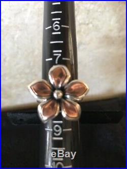 James Avery RETIRED Sterling Silver Flower Ring with Copper Petals Size 8