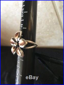 James Avery RETIRED Sterling Silver Flower Ring with Copper Petals Size 8