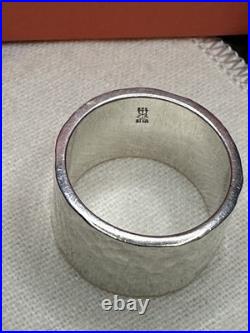 James Avery RETIRED Sterling Silver Hammered Wide Band Ring Size 7.25