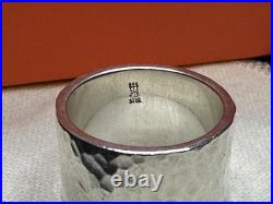 James Avery RETIRED Sterling Silver Hammered Wide Band Ring Size 7.25