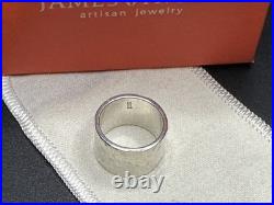 James Avery RETIRED Sterling Silver Hammered Wide Band Ring Size 7.25