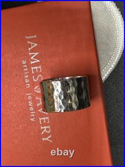 James Avery RETIRED Sterling Silver Hammered Wide Band Ring Size 7.25