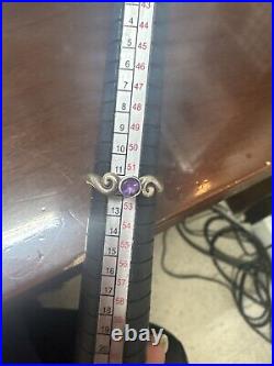 James Avery RETIRED Sterling Silver Scroll Amethyst OVAL Shape Ring HTF sze 6.5