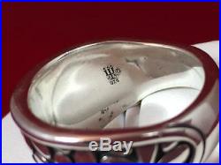 James Avery RETIRED Sterling Silver Wide Flower Band Ring Size 7.5