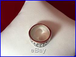 James Avery RETIRED Sterling Silver Wide Flower Band Ring Size 7.5