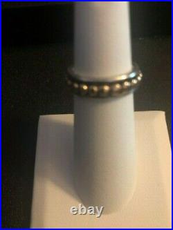 James Avery RETIRED Sterling Silver and 14kG Beaded Band Ring Sz. 5