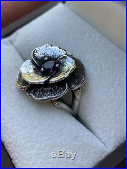 James Avery Rare Amethyst Flower Ring Size 5.5