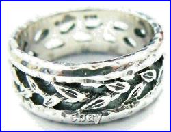 James Avery Rare Eternity Leaves Band Ring in JA Box/Pouch. 925 Retired