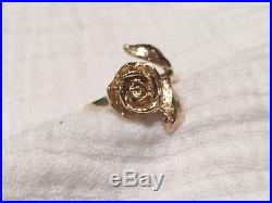 James Avery Rare Retired 14k Gold Large Rose Ring Size 7