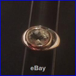 James Avery Rare Retired 14k Gold & Sterling Silver Prasiolite Ring Size 7.75