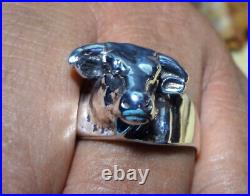James Avery Rare Retired 925 Sterling Heavy Men's Bull Head Ring Size 13.0