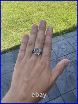 James Avery Rare Retired Christmas Flower 3d Ring Sterling 6.5