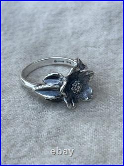 James Avery Rare Retired Christmas Flower 3d Ring Sterling 6.5